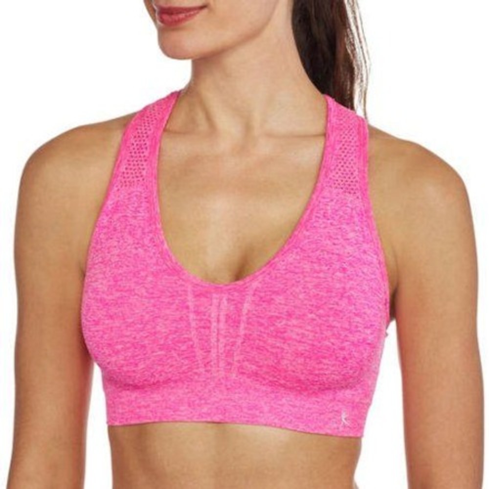 Danskin Now Sports Bra Womens M 8-10 Pink Core Seamless Racerback